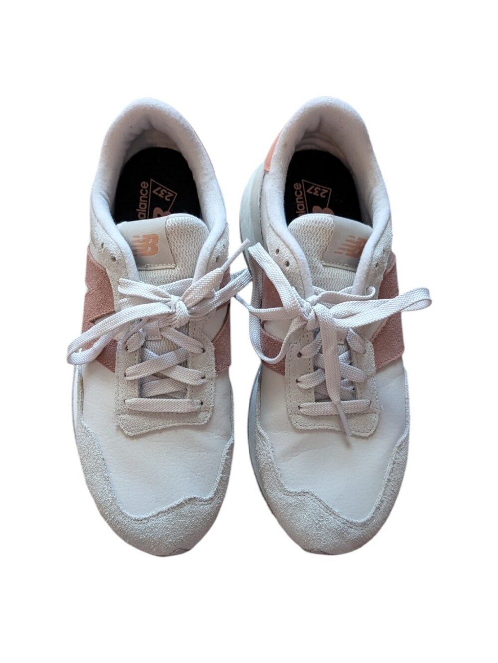 New Balance Women's 237 Sneakers Beige Pink Colorblock - Picture 2 of 13